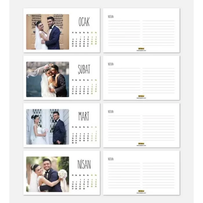 Kişiye Özel Fotoğraflı Masa Takvimi 2025