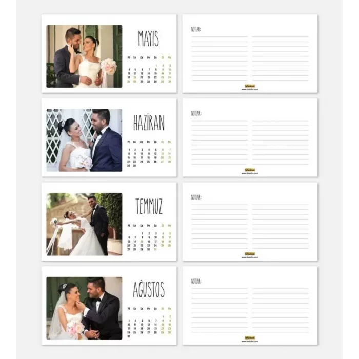 Kişiye Özel Fotoğraflı Masa Takvimi 2025