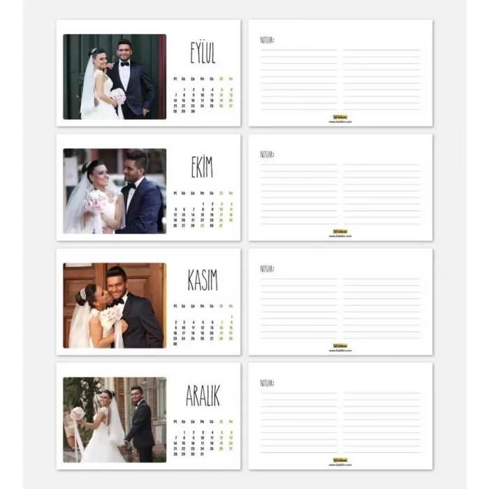 Kişiye Özel Fotoğraflı Masa Takvimi 2025