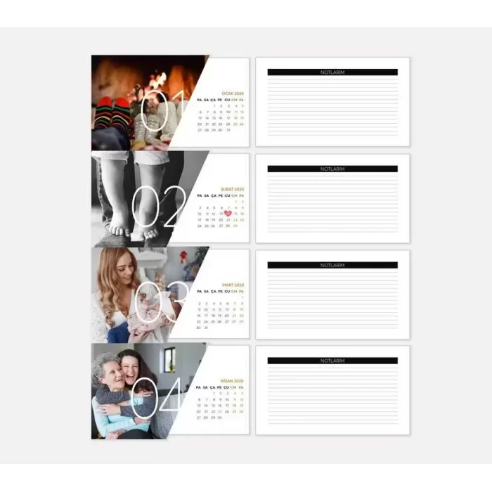 Kişiye Özel Fotoğraflı Masa Takvimi - 2025 Masa Takvimi
