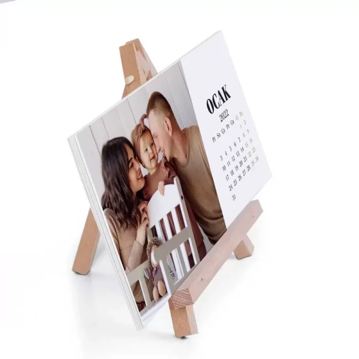 Kişiye Özel Fotoğraflı Şövale Takvim 2026 Takvim