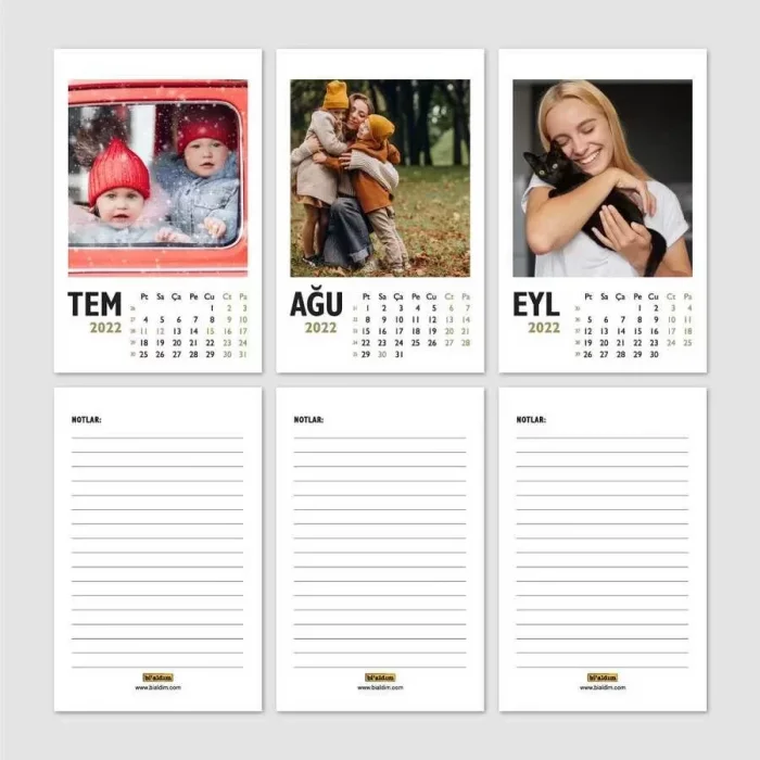 Kişiye Özel Fotoğraflı Takvim 2025 Kırmızı Masa Takvimi
