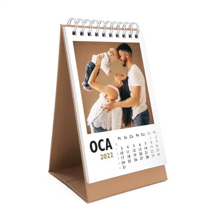 Kişiye Özel Fotoğraflı Takvim 2025 Kraft Masa Takvimi