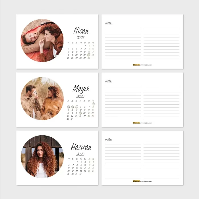 Kişiye Özel Fotoğraflı Takvim, 2025 Masa Takvimi, Yuvarlak Fotoğraflı