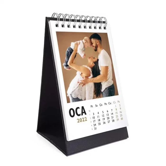 Kişiye Özel Fotoğraflı Takvim 2025 Siyah Masa Takvimi