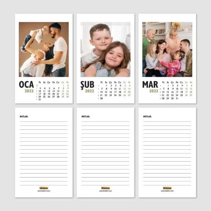 Kişiye Özel Fotoğraflı Takvim 2026 Kırmızı Masa Takvimi