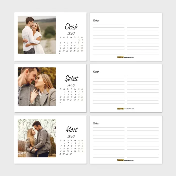 Kişiye Özel Fotoğraflı Takvim, 2026 Masa Takvimi