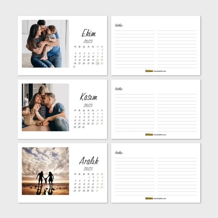 Kişiye Özel Fotoğraflı Takvim, 2026 Masa Takvimi