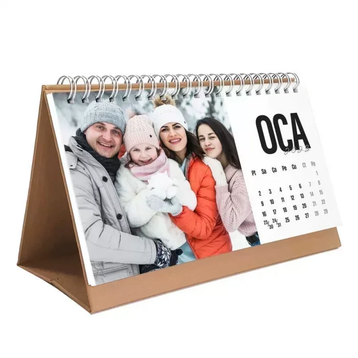 Kişiye Özel Fotoğraflı Takvim 2027 Masa Takvimi Kraft