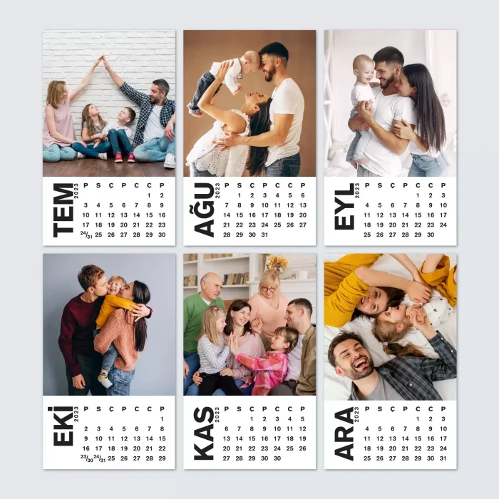 Kişiye Özel Fotoğraflı Takvim, Haftalık Planlamalı Kişiye Özel Takvim, Fotoğraflı Masa Takvimi, Kırmızı Üçgen 2025 Takvim, Organizer Takvim