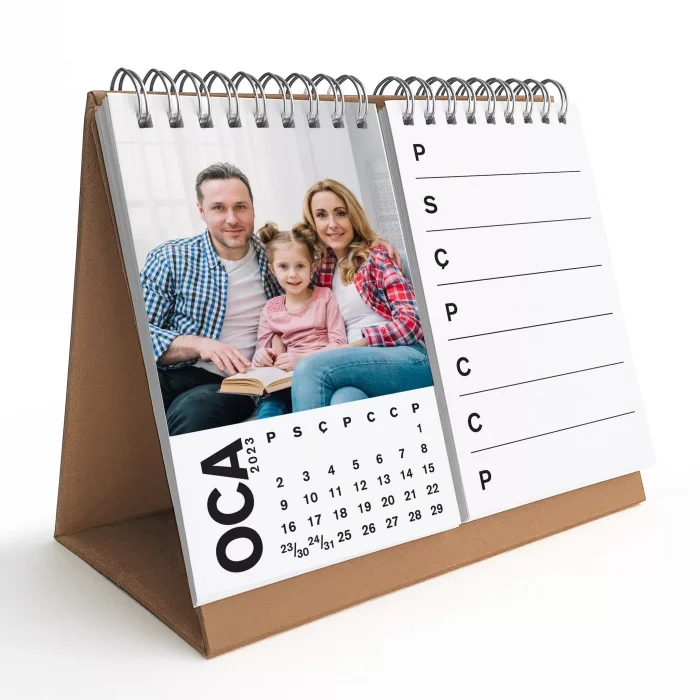 Kişiye Özel Fotoğraflı Takvim, Haftalık Planlamalı Kişiye Özel Takvim, Fotoğraflı Masa Takvimi, Kraft Üçgen 2025 Takvim, Organizer Takvim