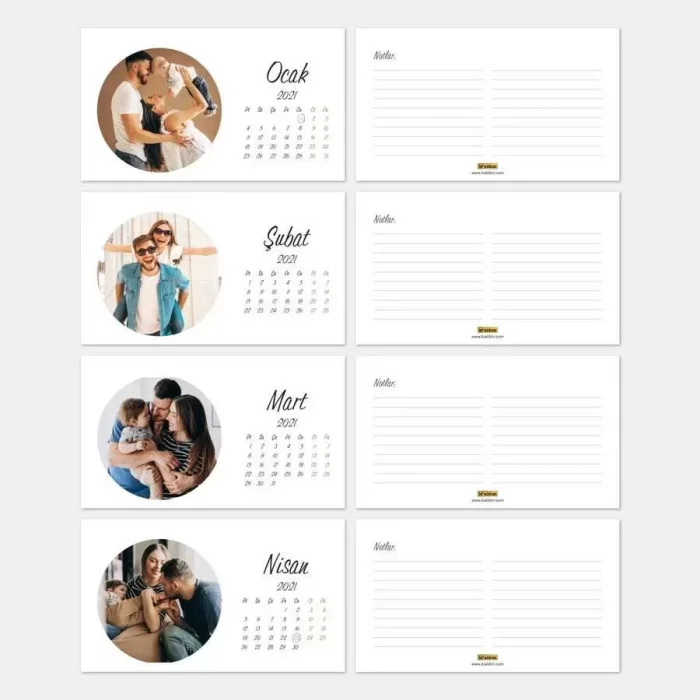 Kişiye Özel İsimli Fotoğraflı 2025 Masa Takvimi