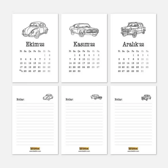 Klasik Arabalar 2025 Takvimi - Masa Takvimi