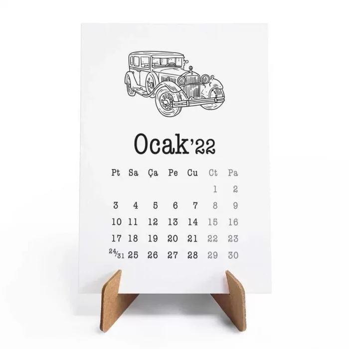 Klasik Arabalar 2026 Takvimi - Masa Takvimi