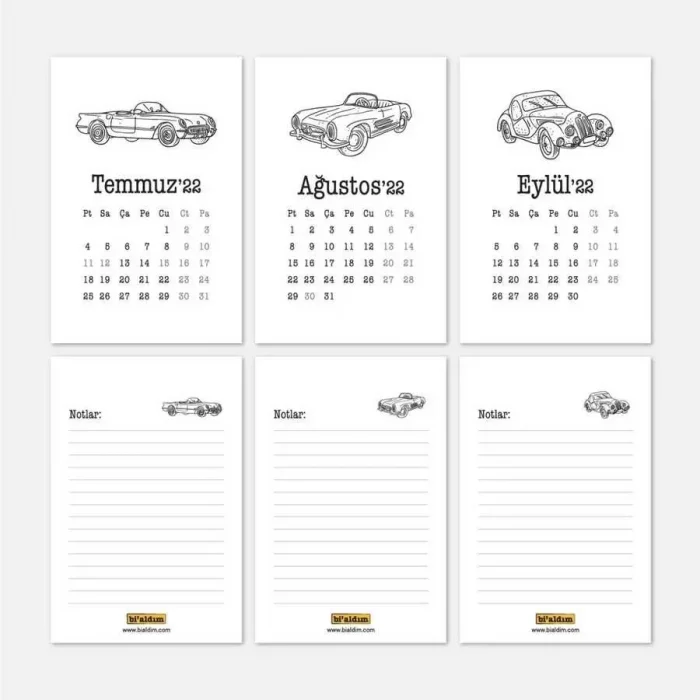 Klasik Arabalar 2026 Takvimi - Masa Takvimi