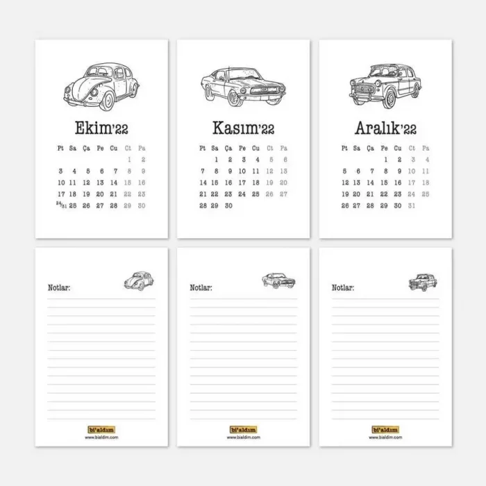 Klasik Arabalar 2026 Takvimi - Masa Takvimi