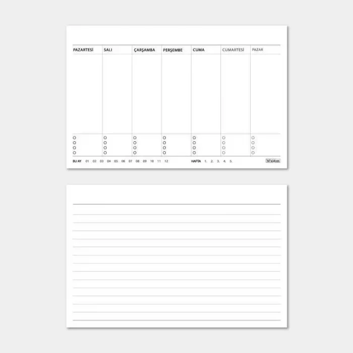 Klasik Arabalar Haftalık Planlamalı 2025 Masa Takvimi Kraft Kırmızı