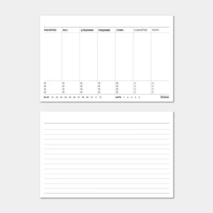 Klasik Arabalar Haftalık Planlamalı 2026 Masa Takvimi Kırmızı