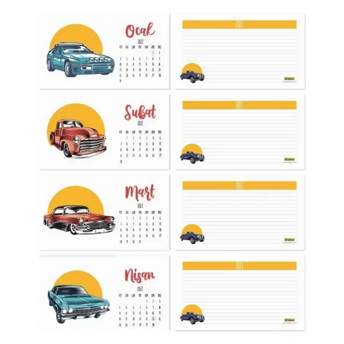 Klasik Arabalar Takvimi 2026 Klasik Araba Masa Takvimi