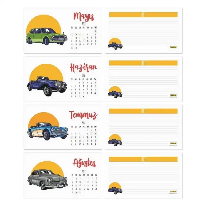 Klasik Arabalar Takvimi 2026 Klasik Araba Masa Takvimi