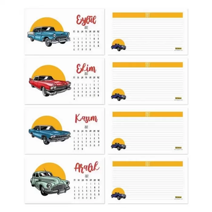 Klasik Arabalar Takvimi 2026 Klasik Araba Masa Takvimi