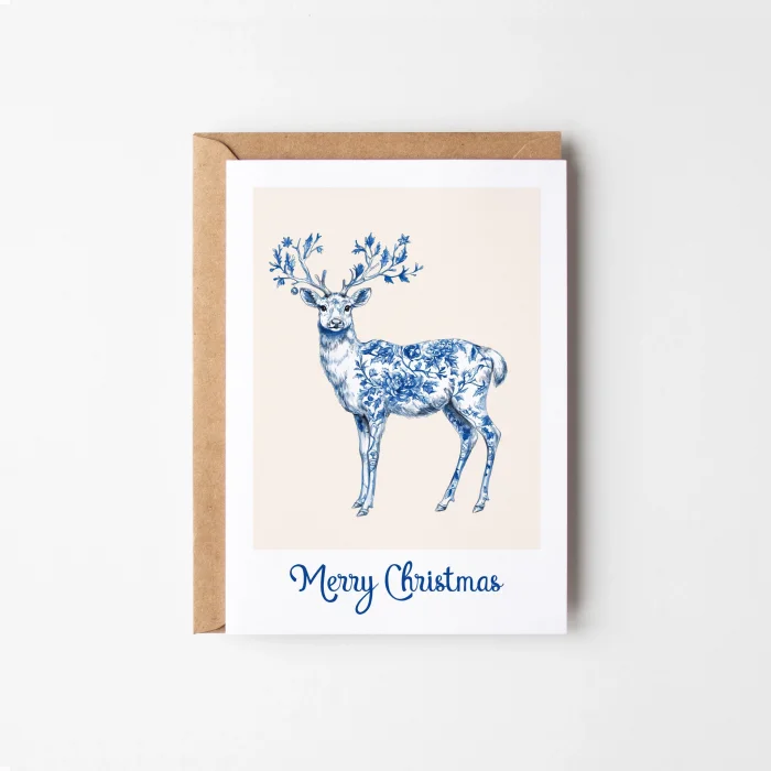 Mavi Desen Yeniyıl Kartları 8’li Set, Lüks Noel Kartları, Mutlu Yıllar Kartı, Tebrik Kartları