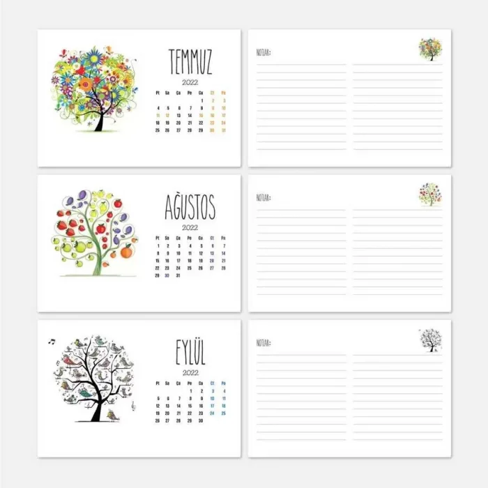 Mevsim Ağaç Takvim 2025 Masa Takvimi