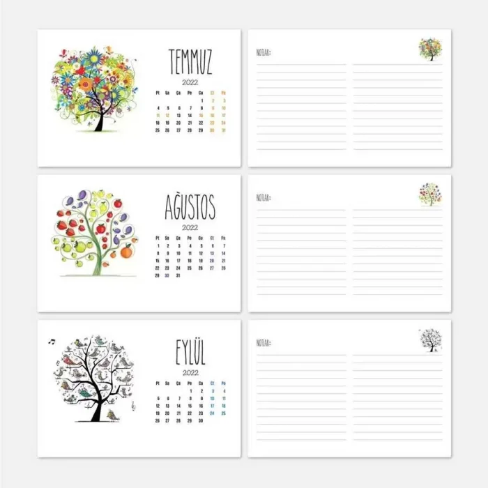 Mevsim Ağaç Takvim 2026 Masa Takvimi