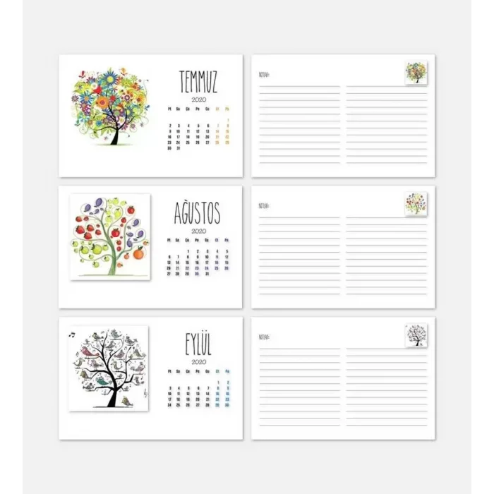 Mevsim Ağaçlar Masa Takvimi | 2026 Masa Takvimi