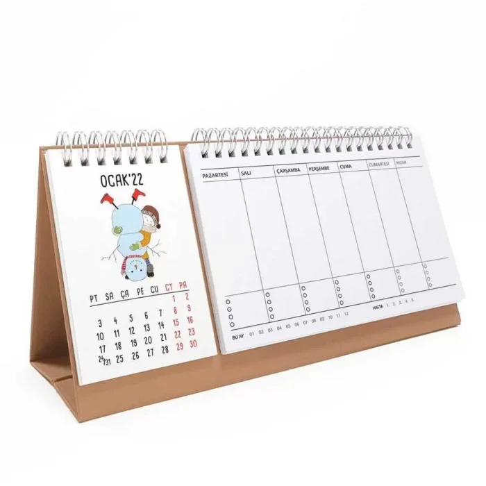 Mevsimsel 2025 Masa Takvimi Sevimli Kız Haftalık Planlayıcı Takvim Kraft