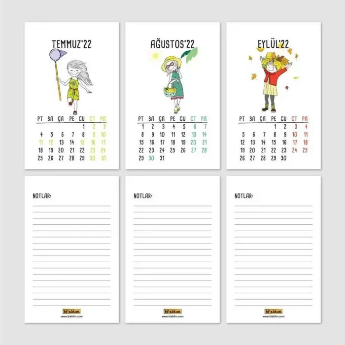 Mevsimsel 2026 Masa Takvimi Sevimli Kız Haftalık Planlayıcı Takvim Kırmızı