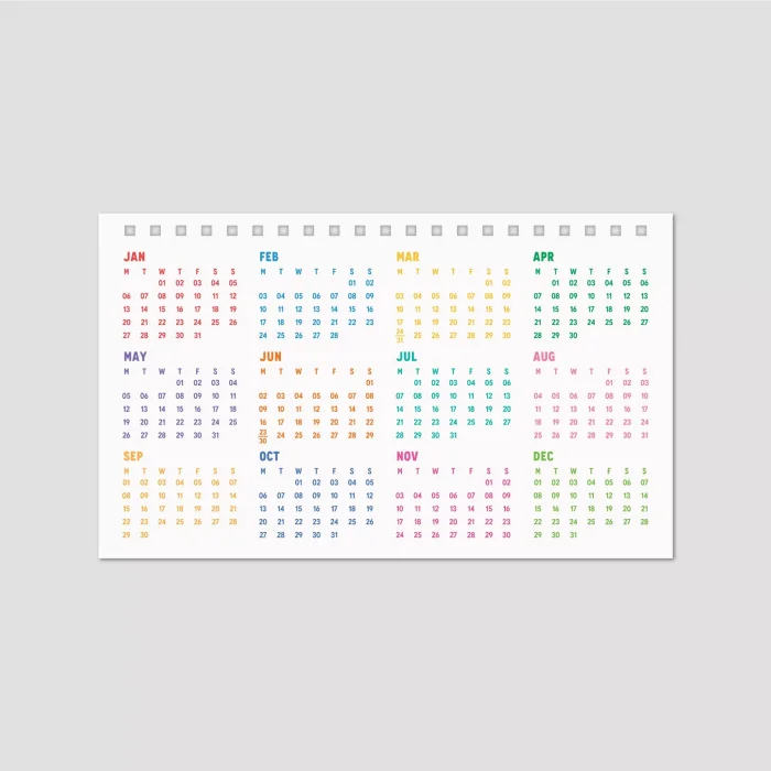 Renkli Sayfalar 2026 Aylık Planlayıcı Masa Takvimi, 2026 Masa Takvimi, Gökkuşağı Renkli Notluk Takvim, Rainbow 2026 Monthly Planner Desk Calendar