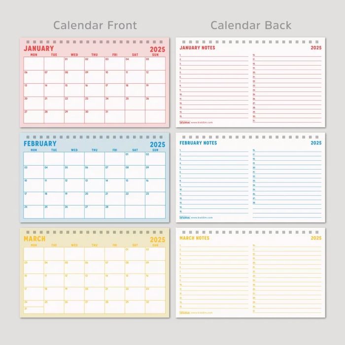 Renkli Sayfalar 2026 Aylık Planlayıcı Masa Takvimi, 2026 Masa Takvimi, Gökkuşağı Renkli Notluk Takvim, Rainbow 2026 Monthly Planner Desk Calendar