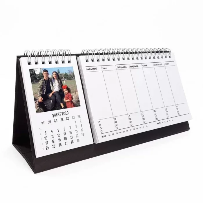Sevgililer Gününe Özel Fotoğraflı Haftalık Planlayıcılı 2025 Masa Takvimi
