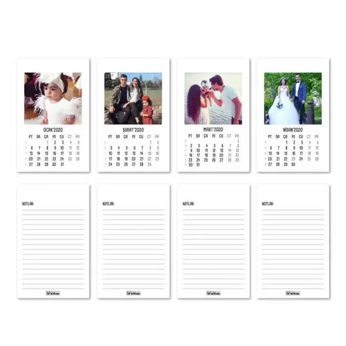 Sevgililer Gününe Özel Fotoğraflı Haftalık Planlayıcılı 2026 Masa Takvimi