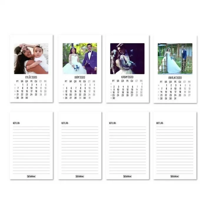 Sevgililer Gününe Özel Fotoğraflı Haftalık Planlayıcılı 2026 Masa Takvimi