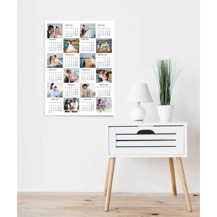 Sevgililere Özel Fotoğraflı 2025 Duvar Takvimi - 35x50cm Çerçevesiz
