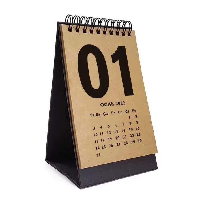 Siyah Kraft 2025 Masa Takvimi İngilizce Türkçe Takvim