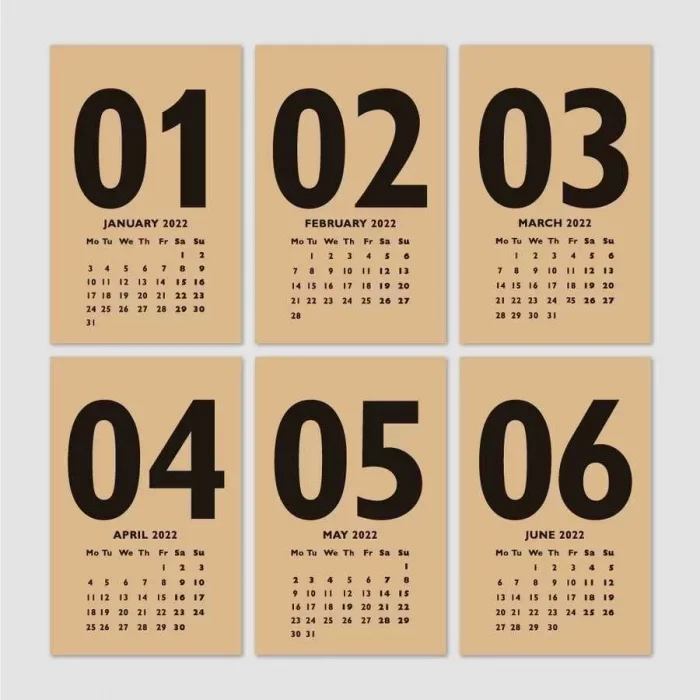 Siyah Kraft 2025 Masa Takvimi İngilizce Türkçe Takvim