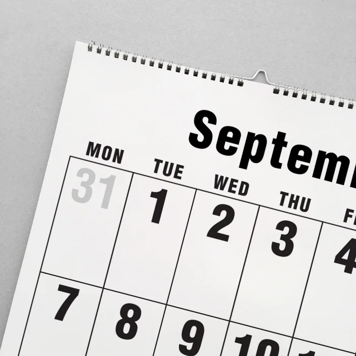 Spiralli 2026 Aylık Planlayıcı Duvar Takvimi, Minimal Siyah Beyaz, 33x48 cm & A4 Takvim