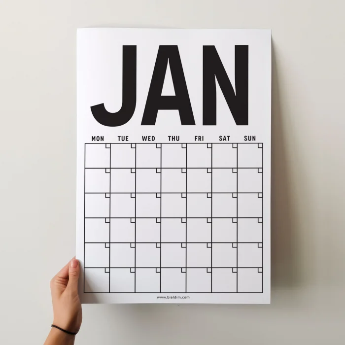 Sürekli Takvim, 12 Aylık Tarihsiz Takvim, Aylık Planlayıcı Takvim, A4, 33x48 cm, Undated Monthly Wall Planner, Wall Calendar