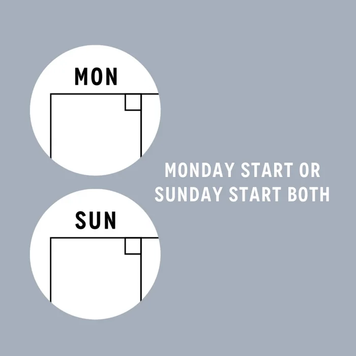 Sürekli Takvim, 12 Aylık Tarihsiz Takvim, Aylık Planlayıcı Takvim, A4, 33x48 cm, Undated Monthly Wall Planner, Wall Calendar