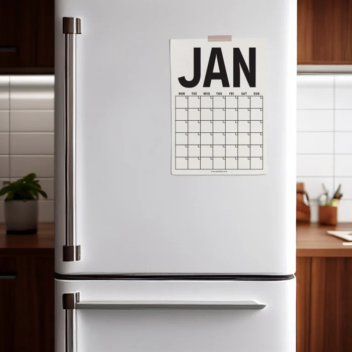 Sürekli Takvim, 12 Aylık Tarihsiz Takvim, Aylık Planlayıcı Takvim, A4, 33x48 cm, Undated Monthly Wall Planner, Wall Calendar