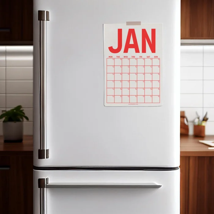 Sürekli Takvim, 12 Aylık Tarihsiz Takvim, Aylık Planlayıcı Takvim, A4, 33 x 48 cm, Undated Monthly Wall Planner, Wall Calendar