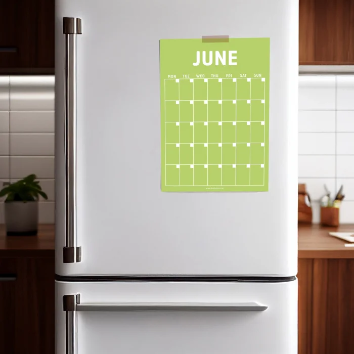 Sürekli Zamansız Takvim, 12 Aylık Tarihsiz Takvim, Aylık Planlayıcı Takvim, 33 x 48 cm, A4, Rengarenk Gökkuşağı Renkleri, Undated Monthly Wall Planner, Wall Calendar, Perpetual Calendar