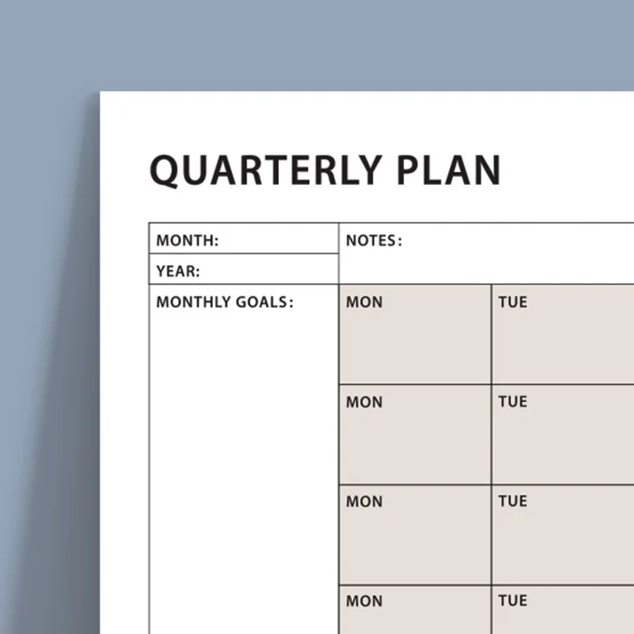 Tarihsiz Üç Aylık Duvar Takvimi, 90 Günlük Plan, Duvar Planlayıcı, Boho Renk, Toprak Tonu - 35x50 cm