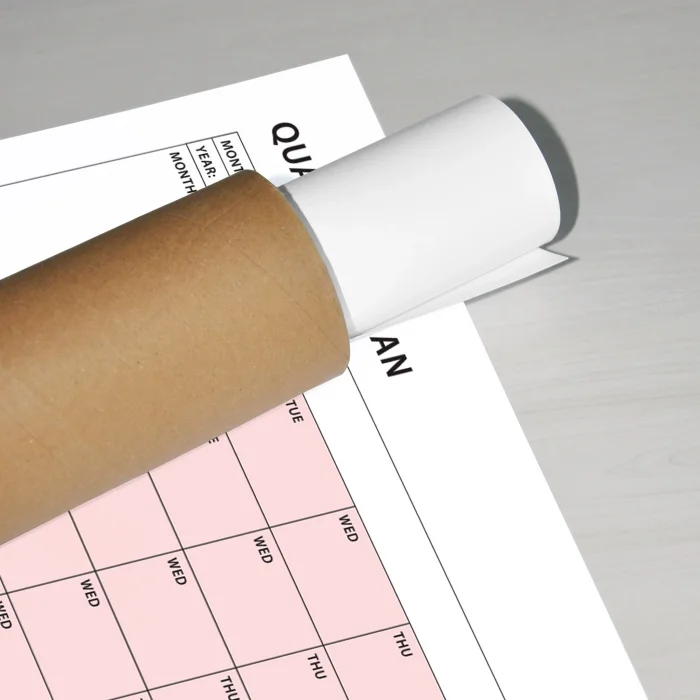 Tarihsiz Üç Aylık Duvar Takvimi, 90 Günlük Plan, Duvar Planlayıcı, Pembe Renk - 70x100 cm