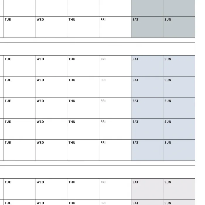 Tarihsiz Üç Aylık Duvar Takvimi, Gri Renk, Üç Aylık Duvar Planlayıcısı, 90 Günlük Takvim, 90 Günlük Plan - 50x70 cm
