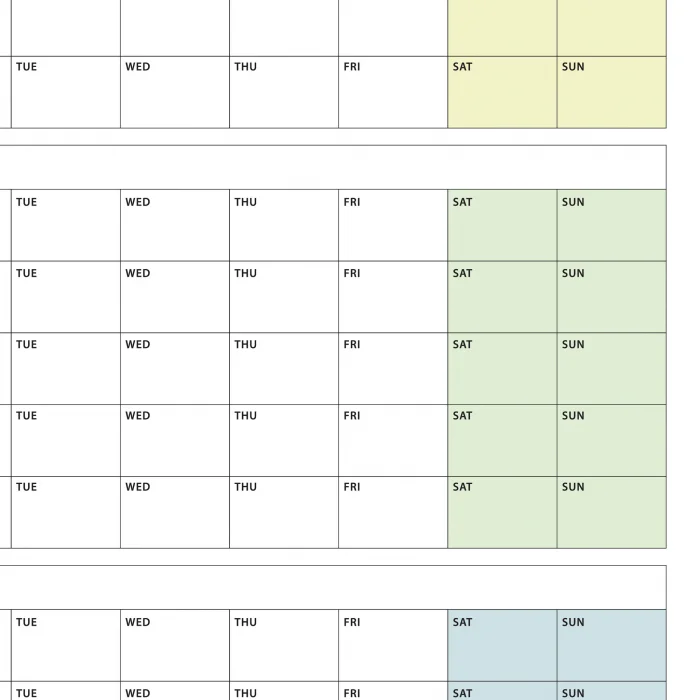 Tarihsiz Üç Aylık Duvar Takvimi, Yeşil, Üç Aylık Duvar Planlayıcısı, 90 Günlük Takvim, 90 Günlük Plan, 70x100cm