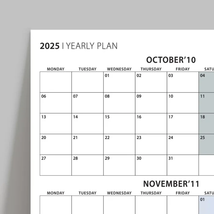 Üç Aylık Planlayıcı 2026 Duvar Takvimi, Ekim - Aralık 2026, 90 Günlük Planlama, Yılın Dördüncü Çeyreği Takvimi - 70x100cm